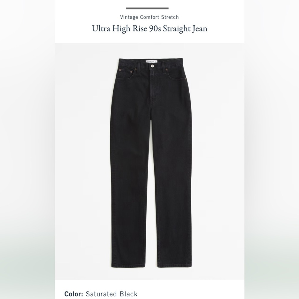 Abercrombie Ultra High Rise 90s Straight Jeans in Black